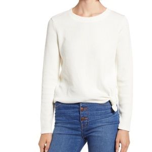 Madewell Texture & Thread Front Knot Jacquard Top